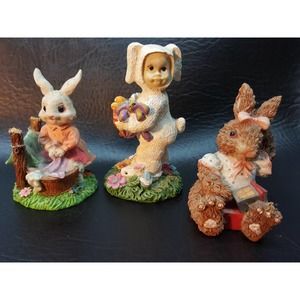 Three small resin Easter Bunny Figures BC316